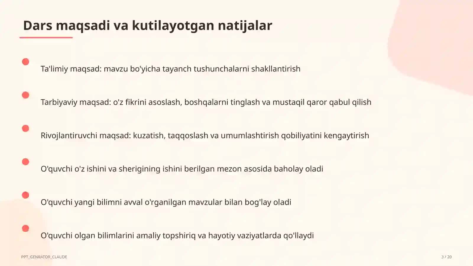 Dars rejasi 3