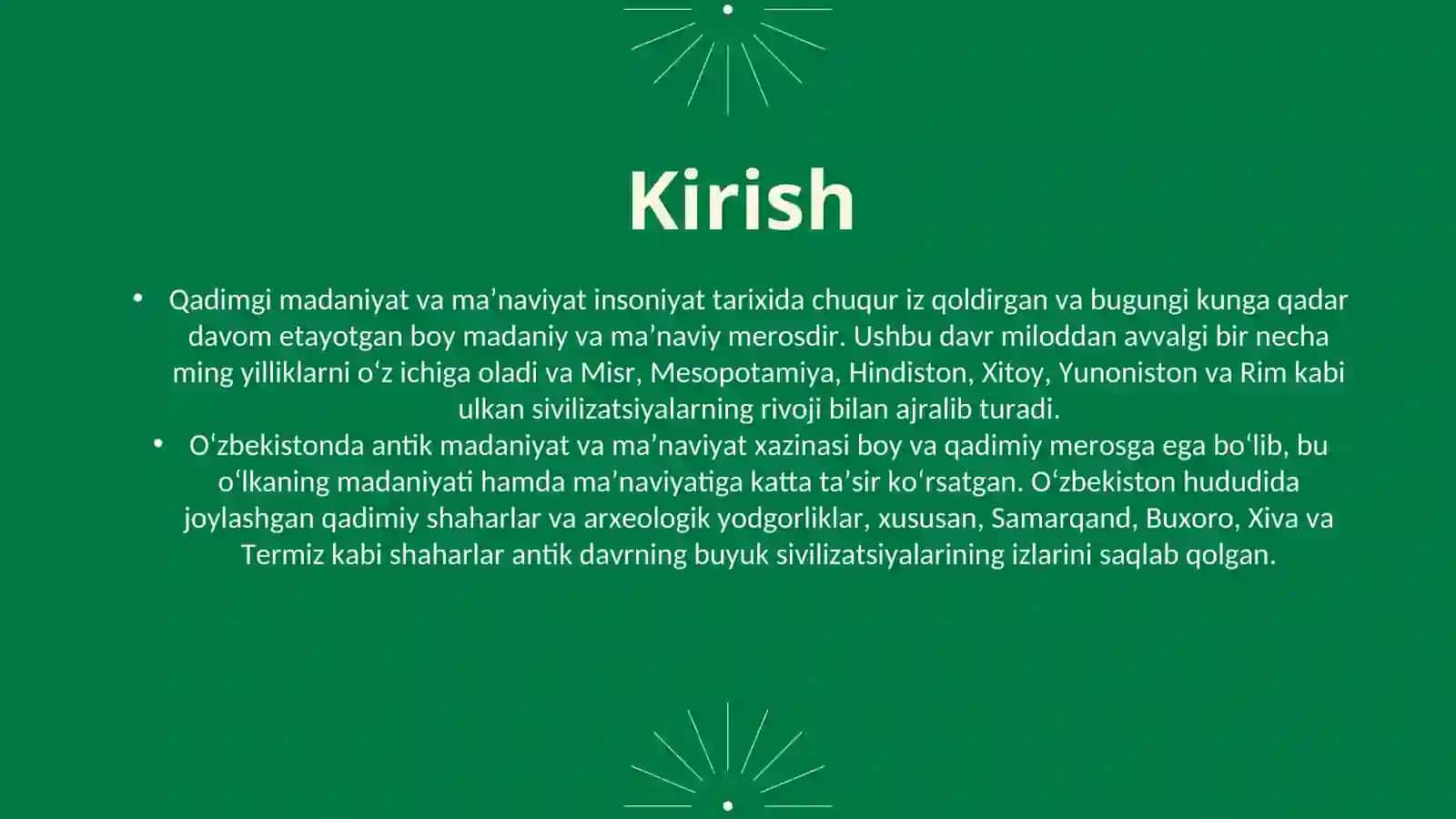 Antik madaniyat va ma’naviyat xazinasi 3