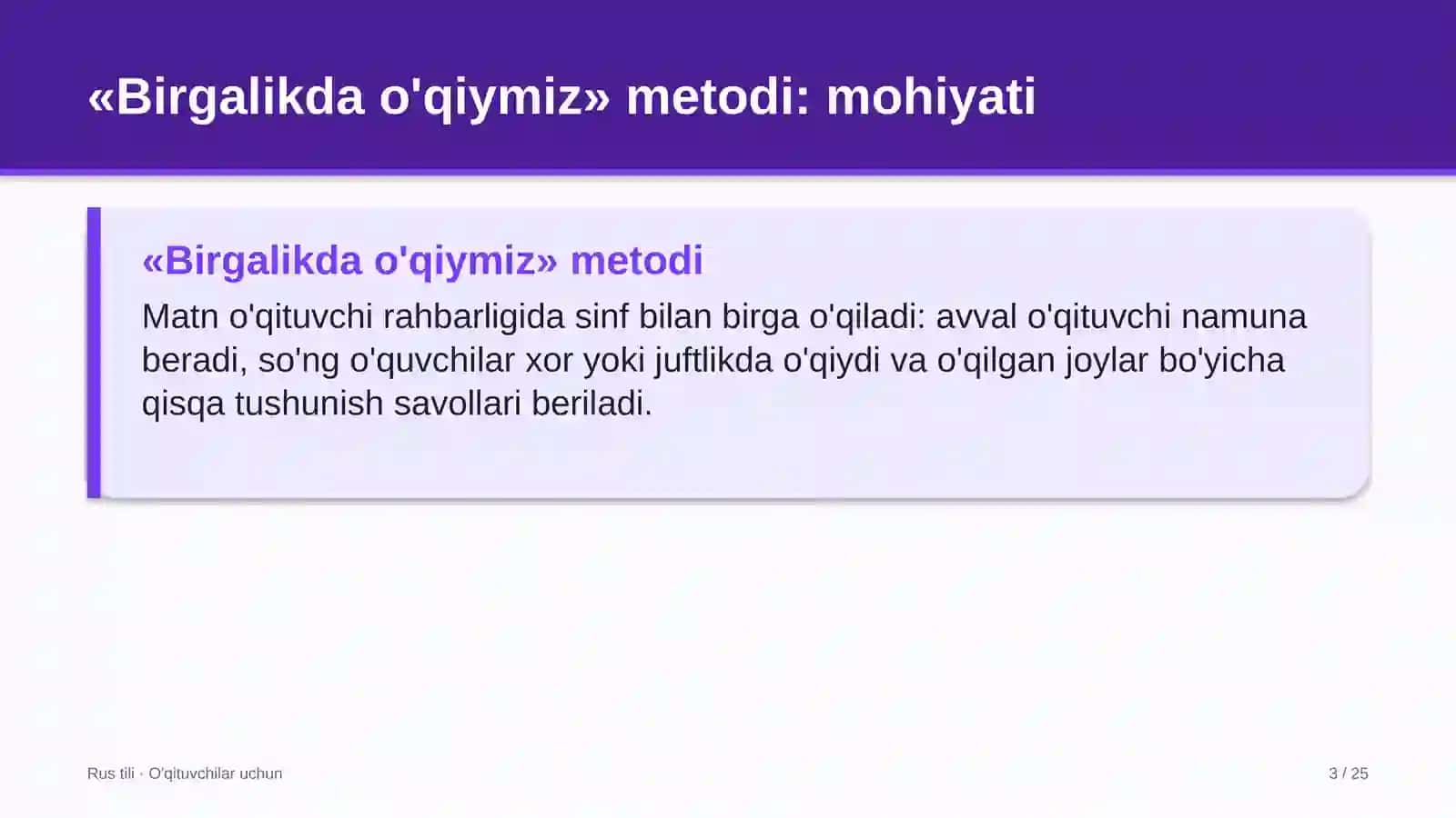 rus tili darslarida birgalikda o'qiymiz metodidan foydalanish 2438 3
