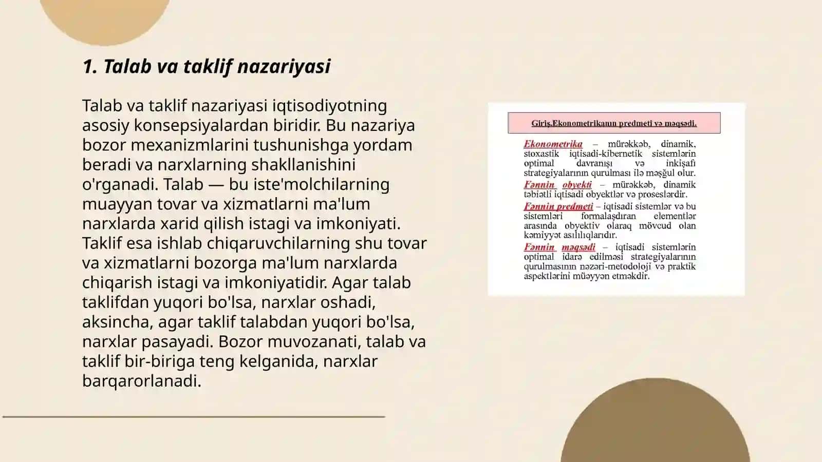 Mikro iqtisodiyot fanining predmeti va metri 3