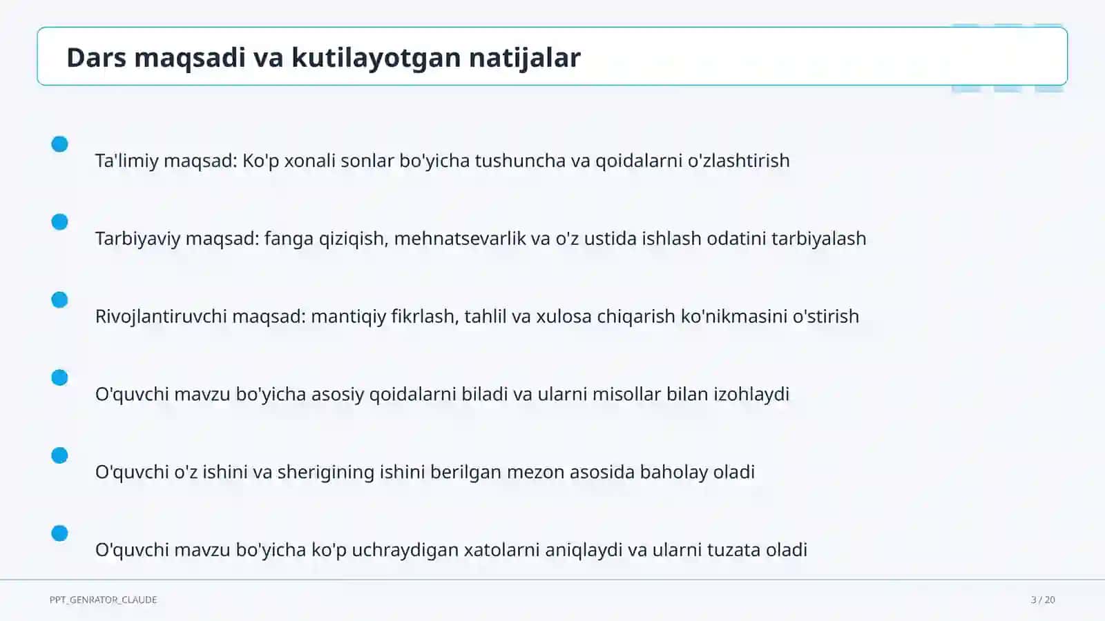 Ko'p xonali sonlar (4-sinf) 3