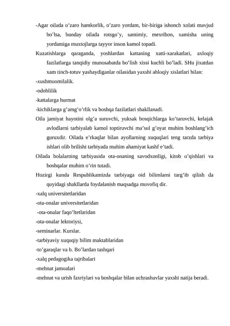 Oilada tarbiyalash 3