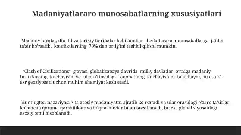 S.Xantingtoning "Svilizatsiyalar to'qnashuvi" 3