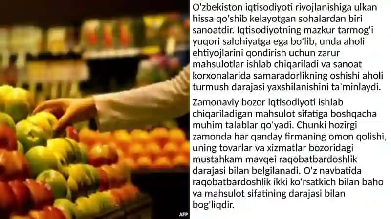 Mahsulot sifati va raqobatga bardoshliligini tahlili 3
