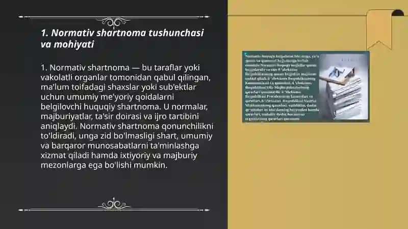 Normativ shartnomalar va uning xususiyatlari 3