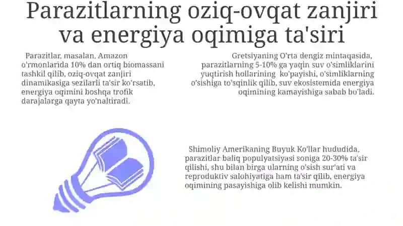 Parazitlar guruhi ajralishlarining ekologik ahamiyati 3