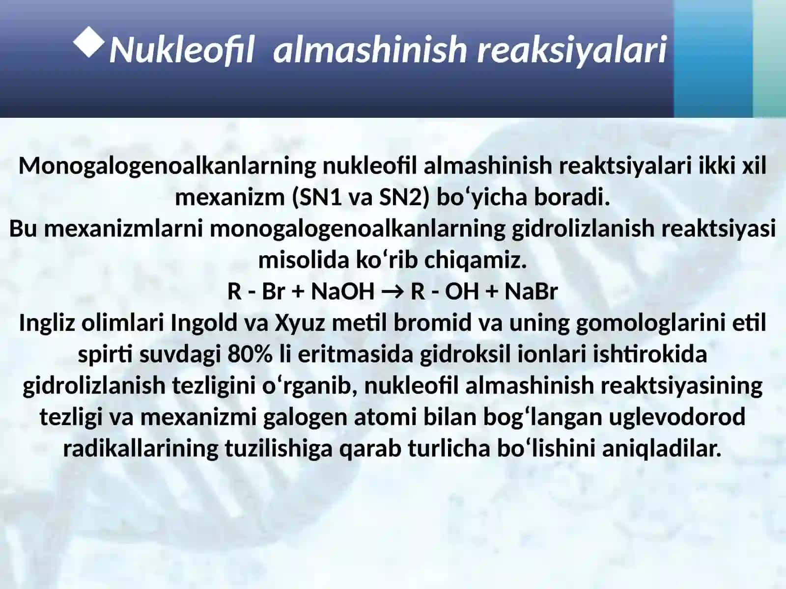 Organik birikmalar reaksiyalar mexanizmlari 3