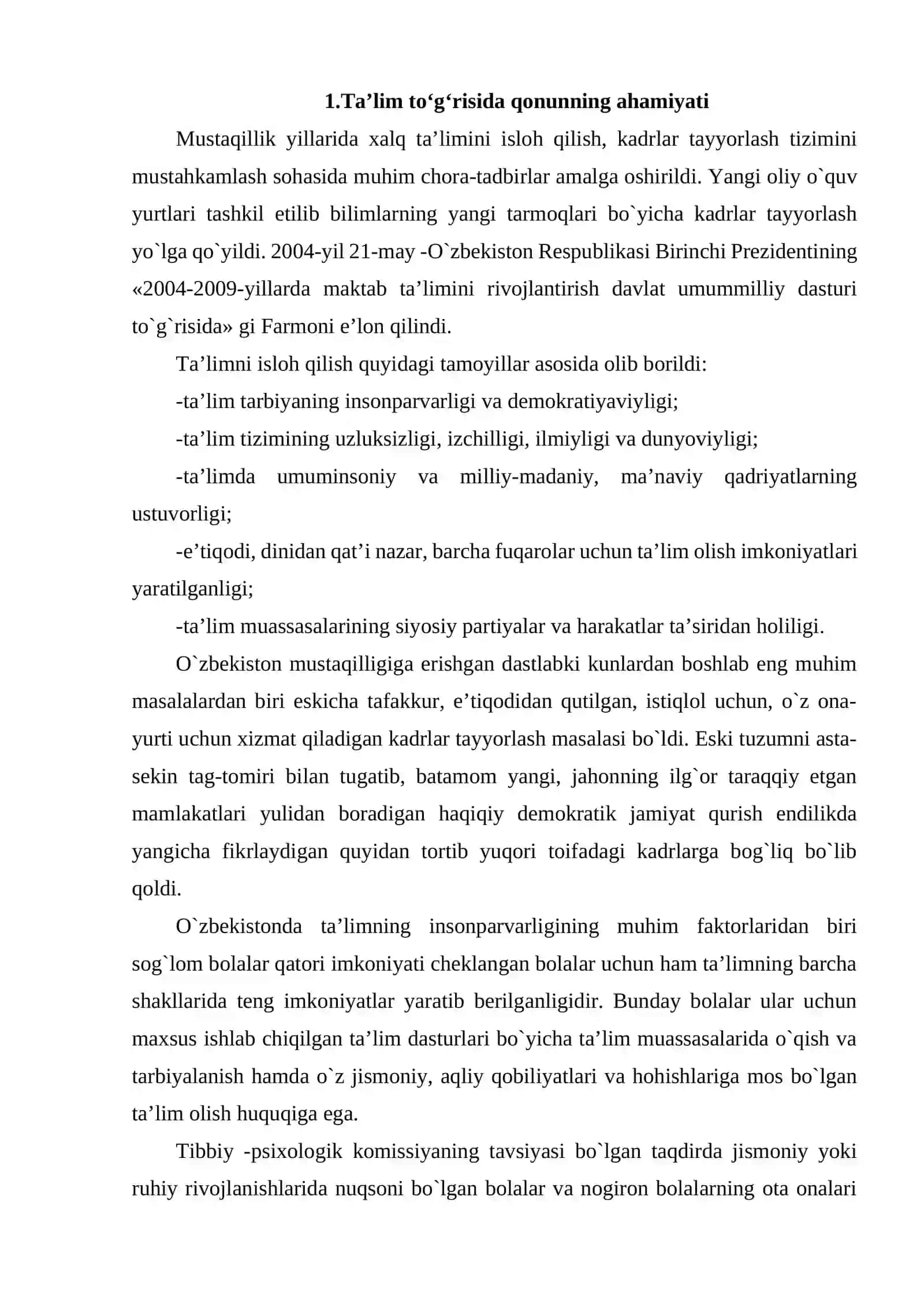TA'LIM TO'G'RISIDA QONUN VA JISMONIY TARBIYA TA'LIMI 3