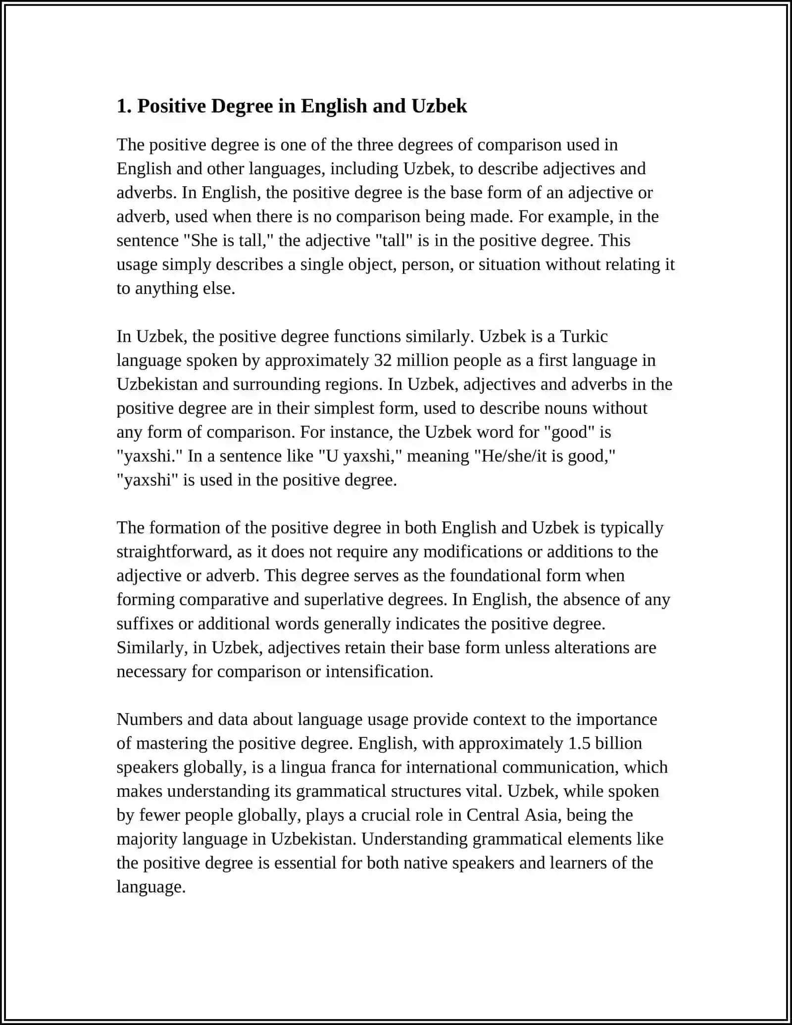 SIMILARITIES AND DIFFERENCES OF DEGREE OF ADJECTIVE IN ENGLISH AND UZBEK LANGUAGE GRAMMAR 3