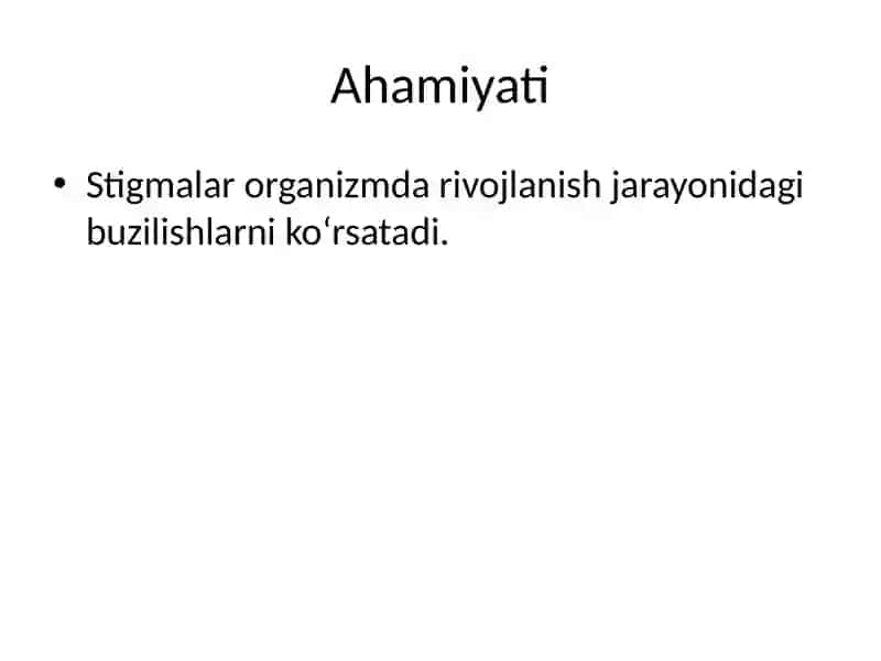 Disembriogenez stigmalari 3