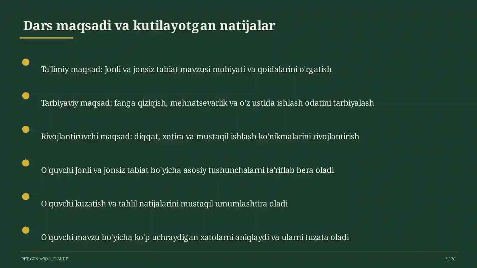 Jonli va jonsiz tabiat (2-sinf) 3