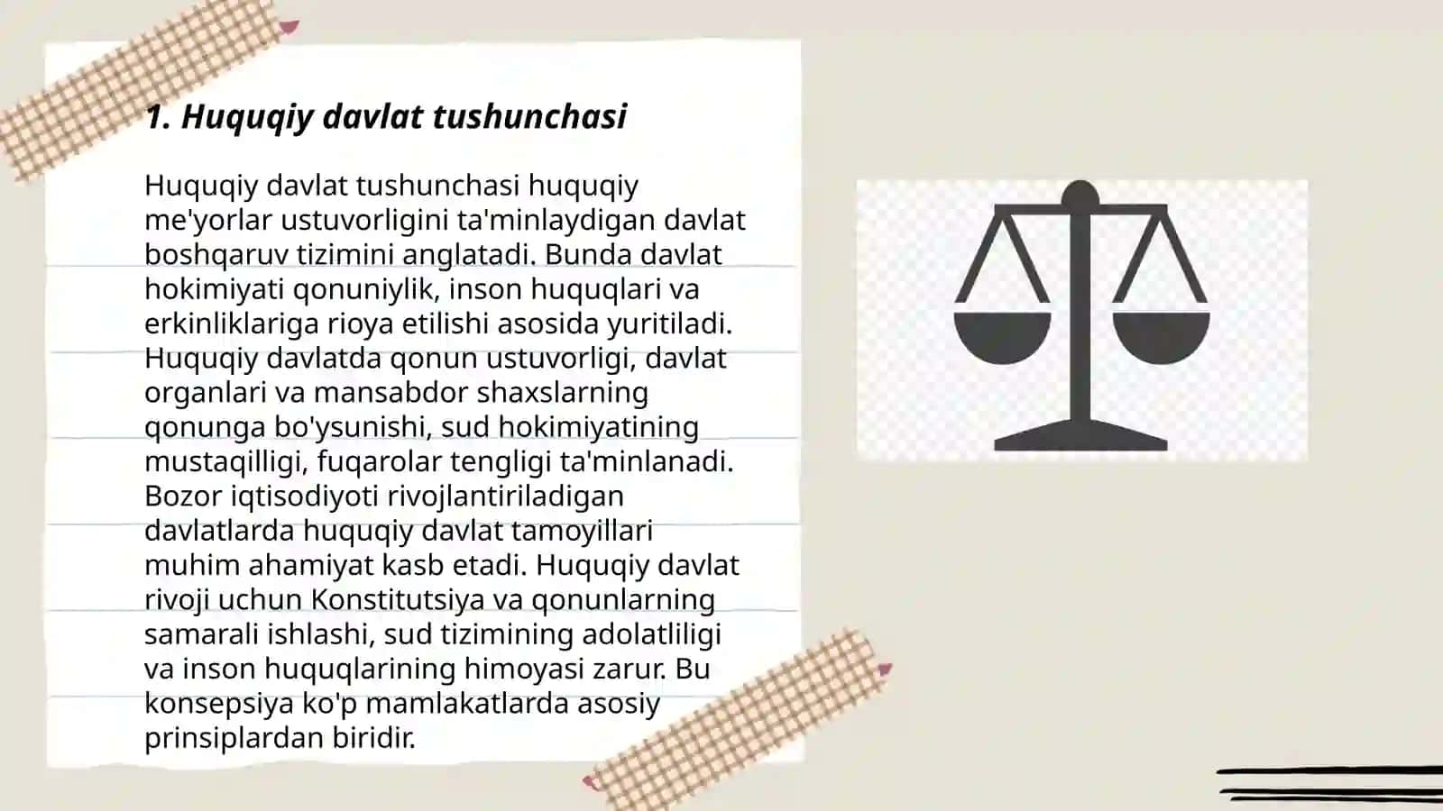 Huquq teng o'lchov sifatida 3