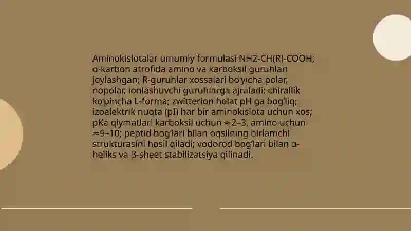 Aminokislotalar tuzilishi 3