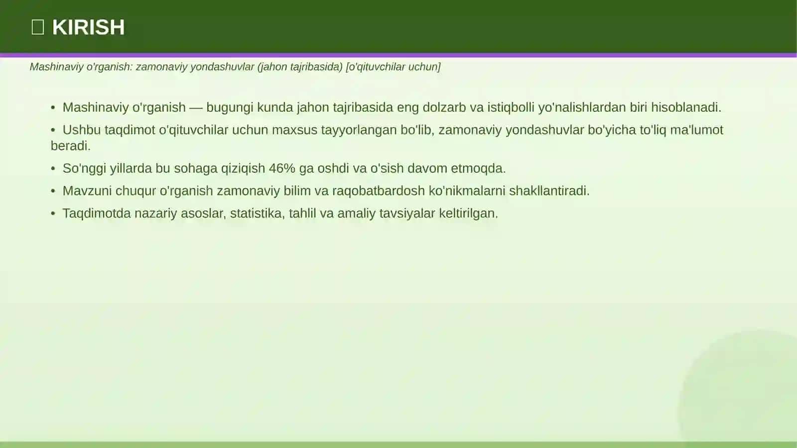 Mashinaviy o'rganish 3