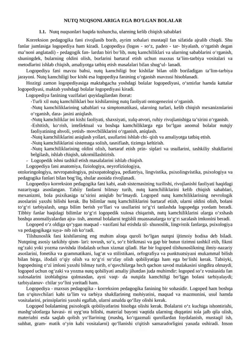 Logopediya fanining vazifalari 3