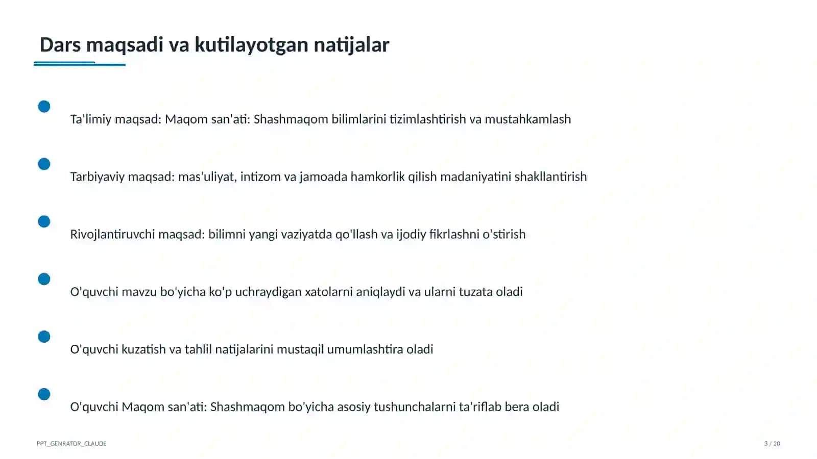 Maqom san'ati: Shashmaqom (5-sinf) 3