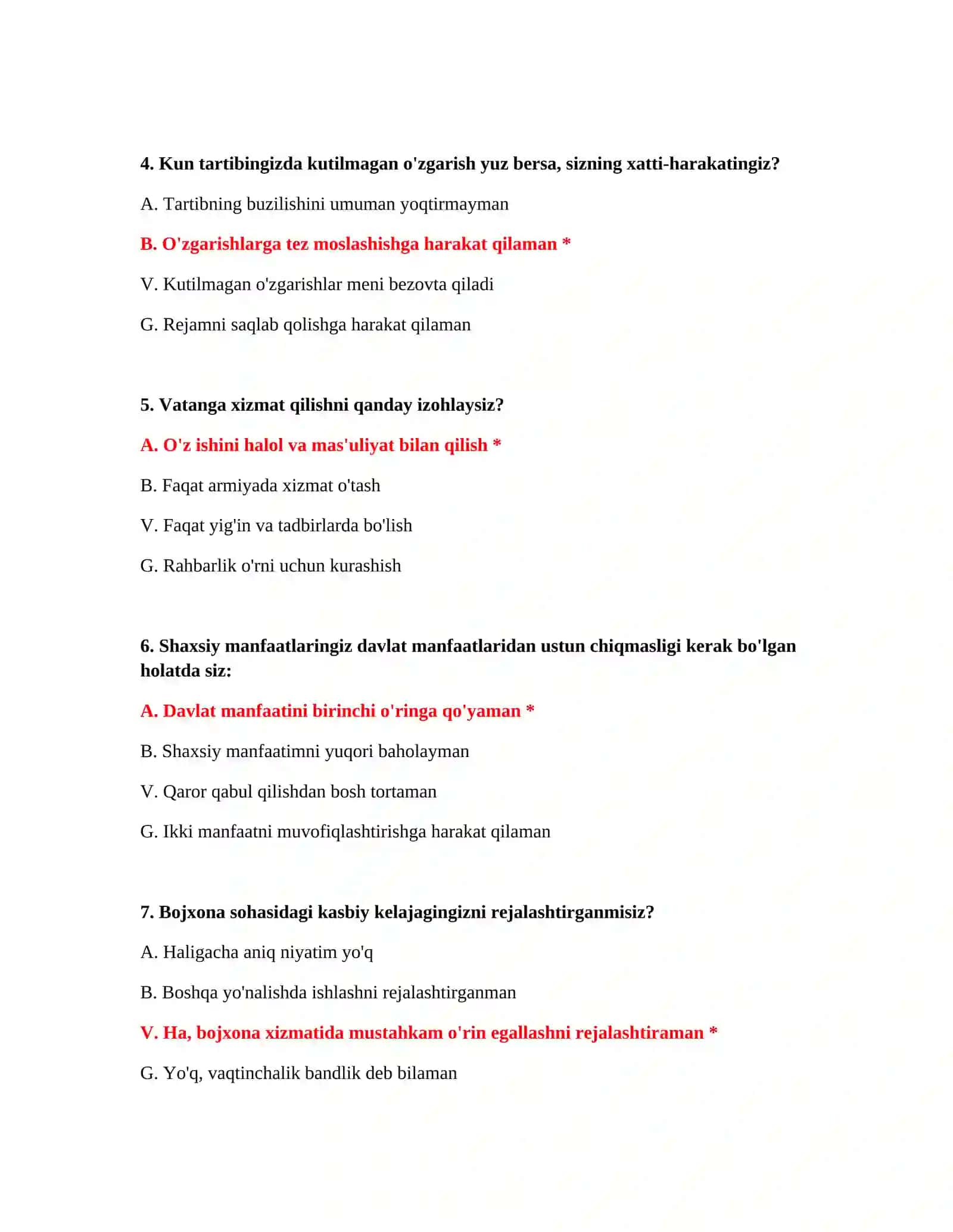 Bojxona mantiqiy test savollari va javoblari PDF 3
