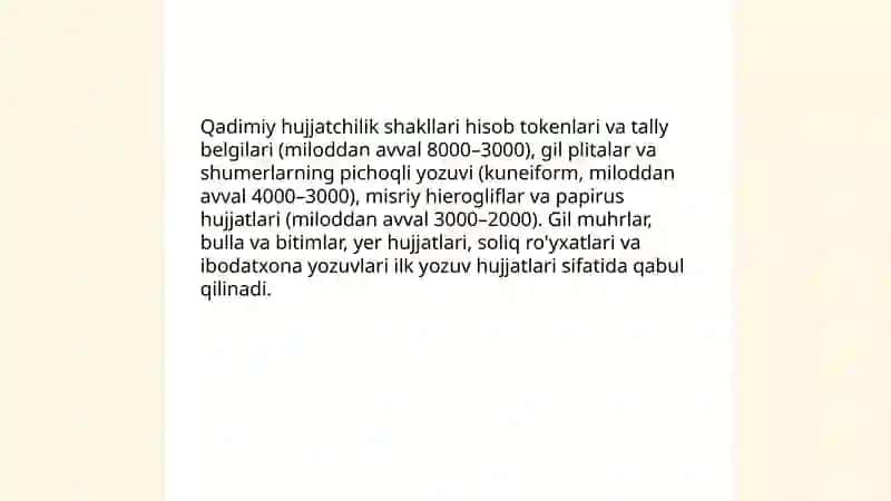 Hujjatchilik tarixi 3