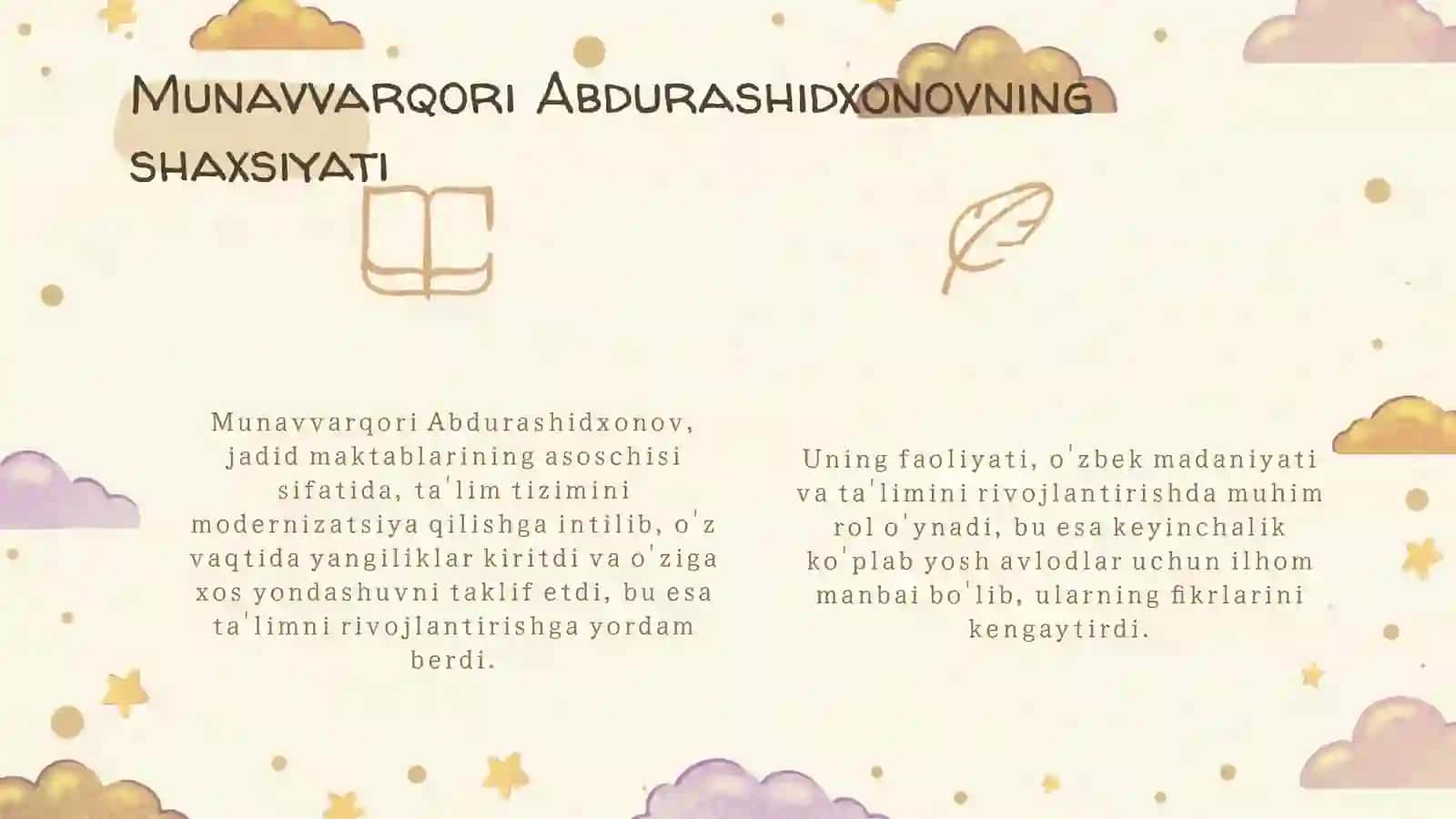 Jadid maktablarining asoschisi sifatida Munavvarqori Abdurashidxonovning o’rni va ro’li 3