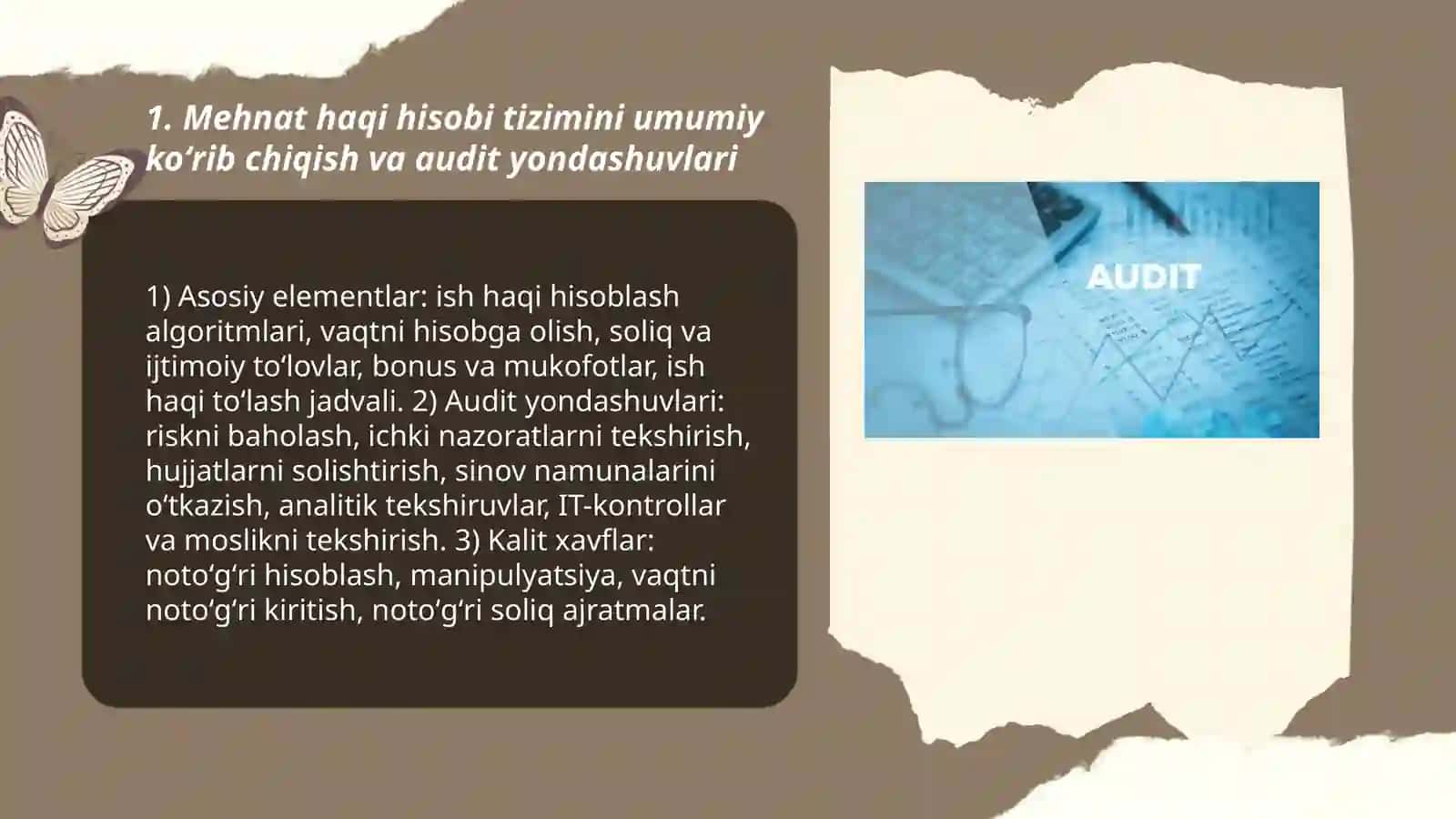 Mehnat haqi hisobi va toʻlash jarayoni auditi 3