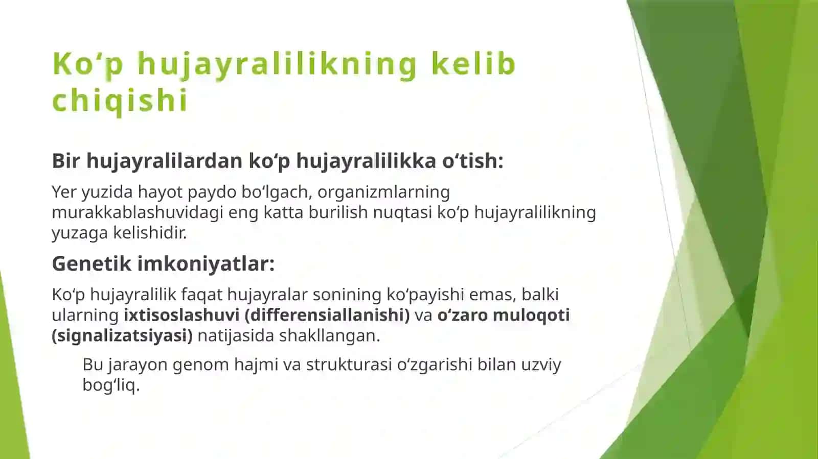 KO'P HUJAYRALI ORGANIZMLAR VA ULARNING GENOTIPINI MOLEKULYARGENETIK EVOLYUTSIYASI 3