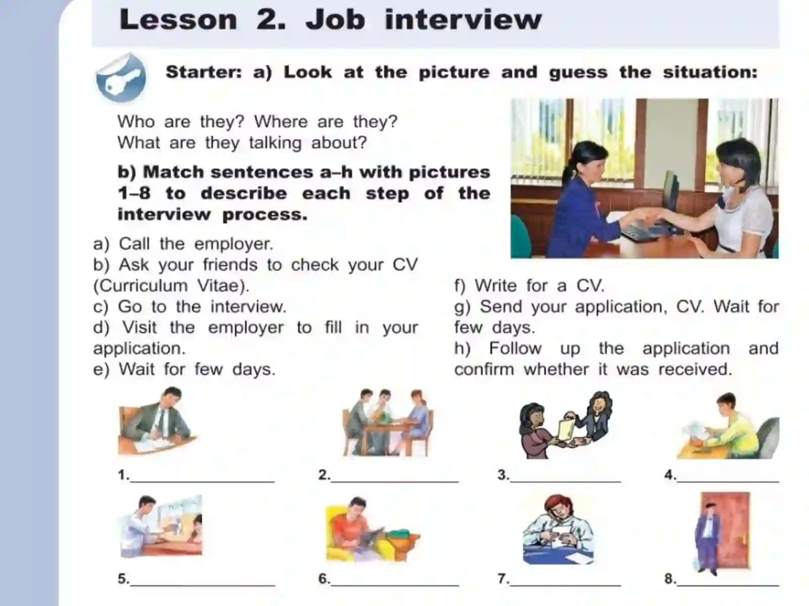 Lesson 1.Job interview. Job etiquette 3
