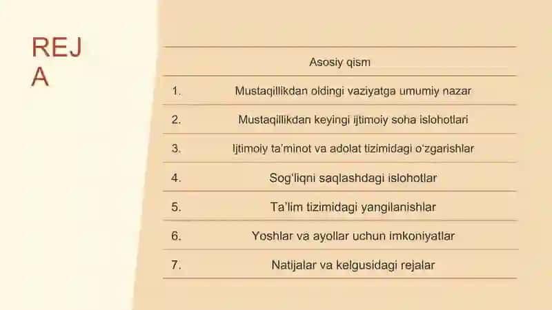 O'zbekistonda davrlar osha ijtimoiy soha bo'yicha qilinayotgan ishlar 3