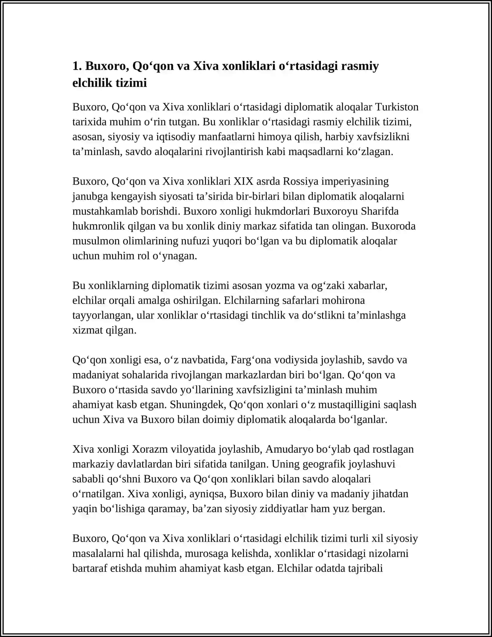 OʻZBEK XONLIKLARI OʻRTASIDA DIPLOMATIK ALOQALAR 3