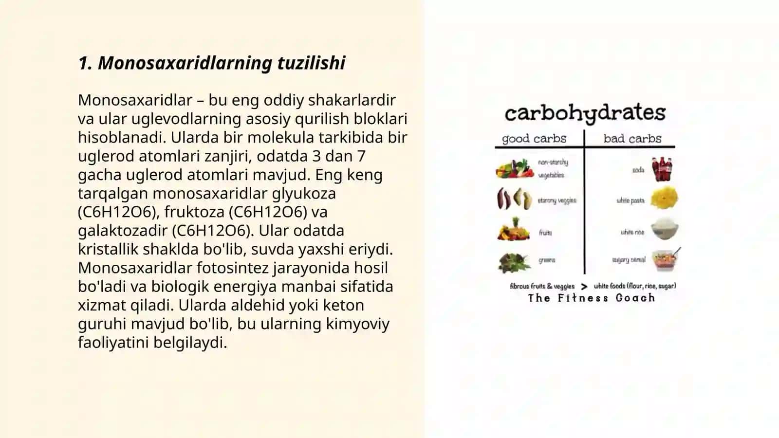 UGLEVODLAR. MONOSAXARIDLAR 3