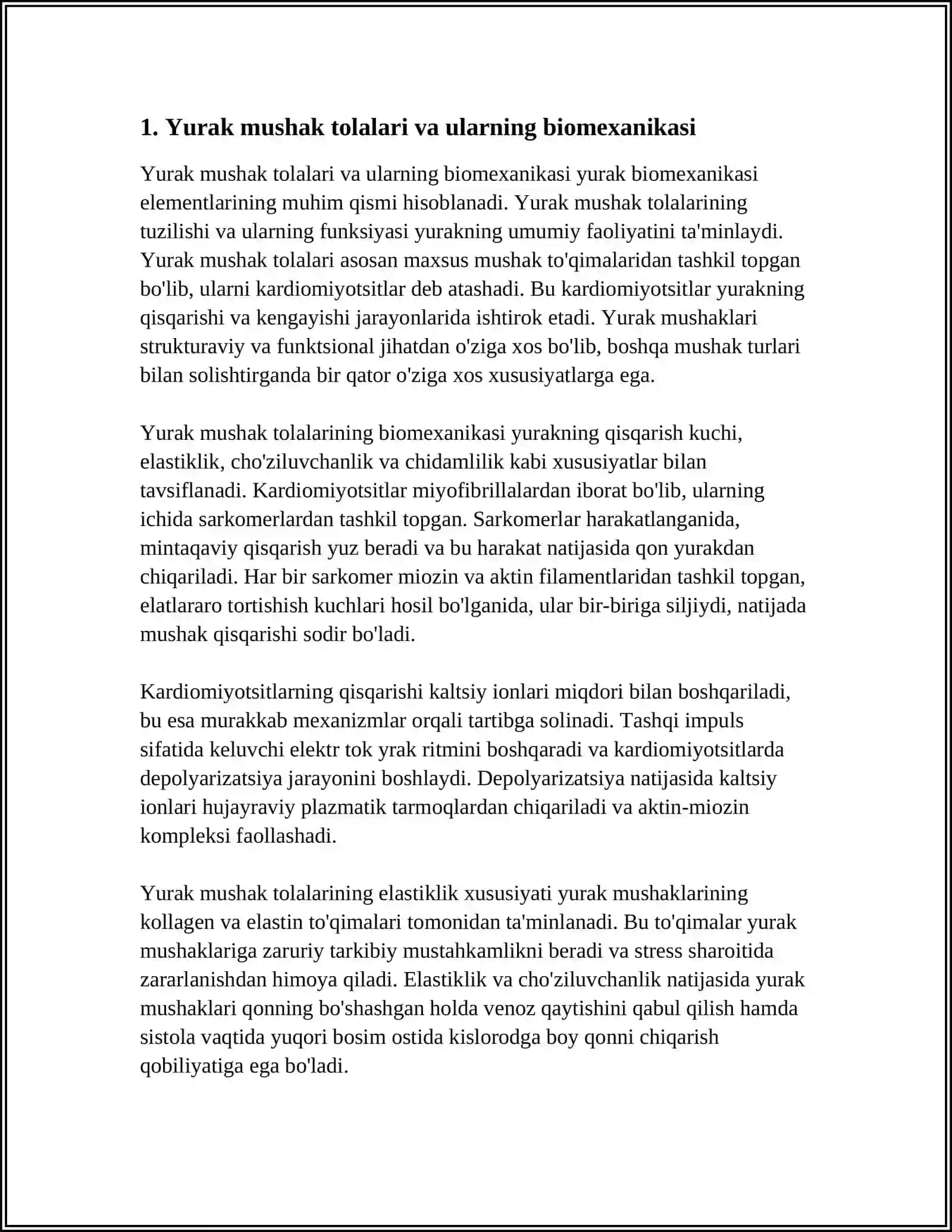 Yurak biomexanikasi elementlari 3