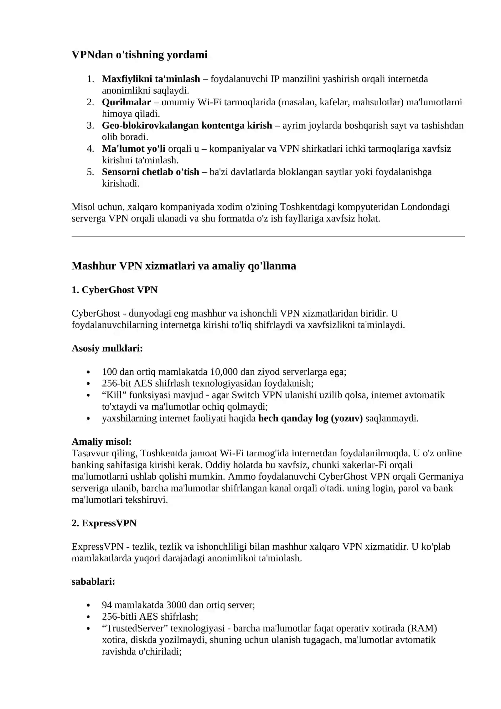 Kiberxavfsizlik asosolari fanidan 5-Mustaqil ish 3