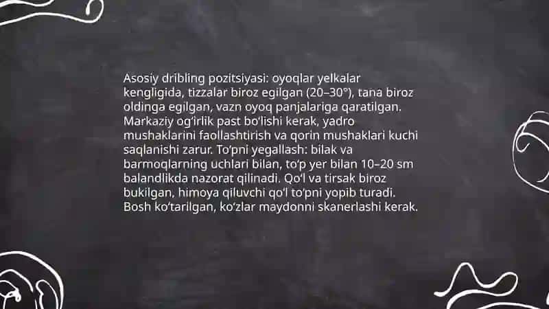 Basketbol to‘pi bilan harakatlanish va burilishlar texnikasini oʻrgatish 3