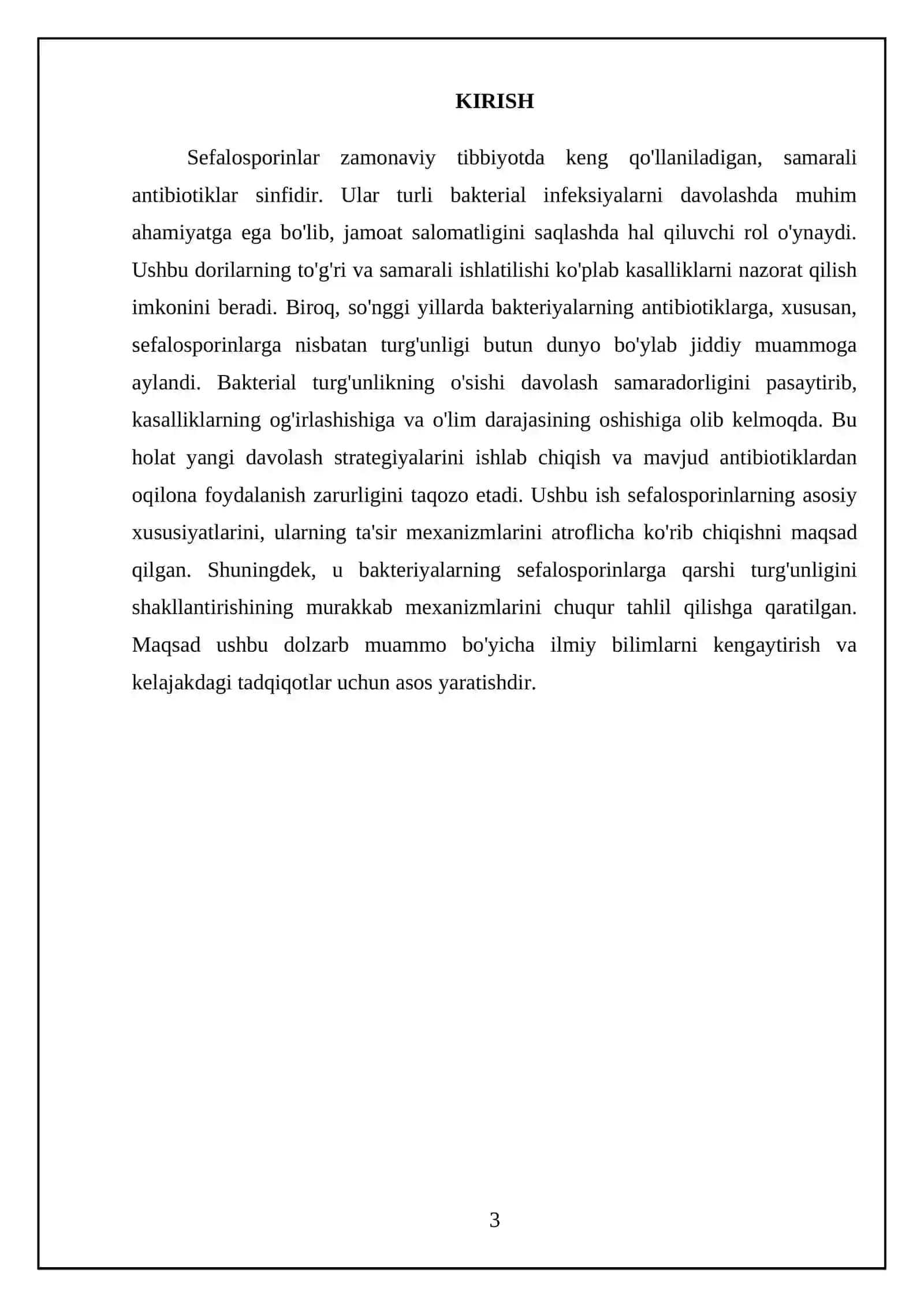 Sefalosporinlar:xossalari, bacterialarning turgʻunligi mexanizmlari 3