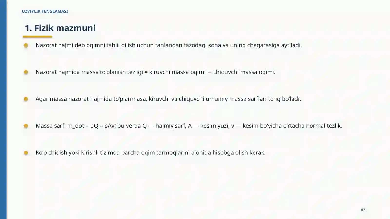 UZVIYLIK TENGLAMASI 3