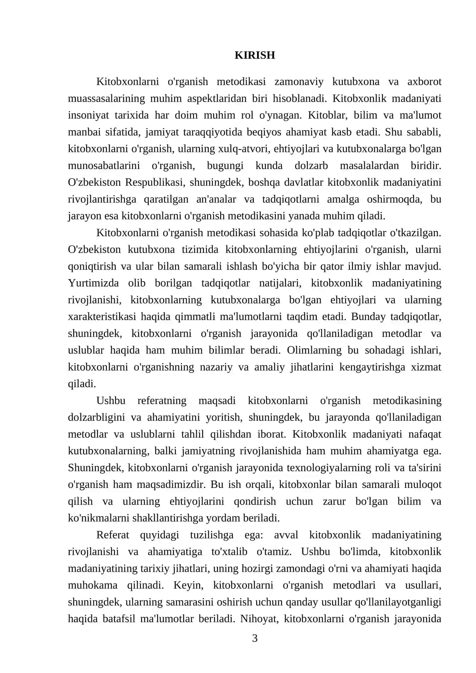 Kitobxonlarni o'rganish metodikasi 3