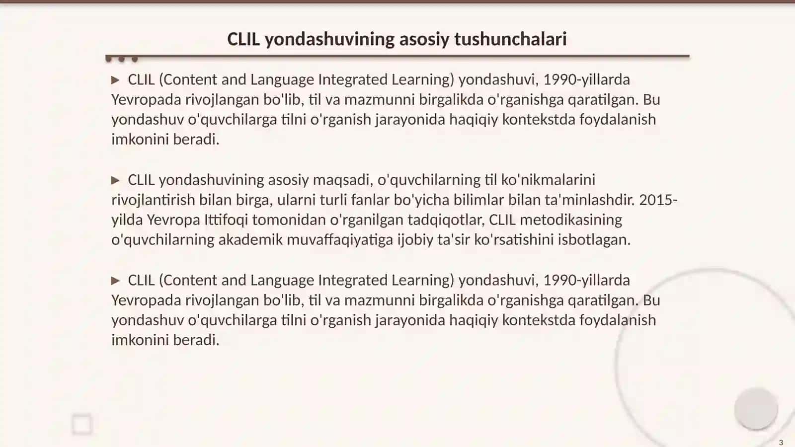 Muammoli darslarni CLIL yondashuvi asosida tashkil etish 3