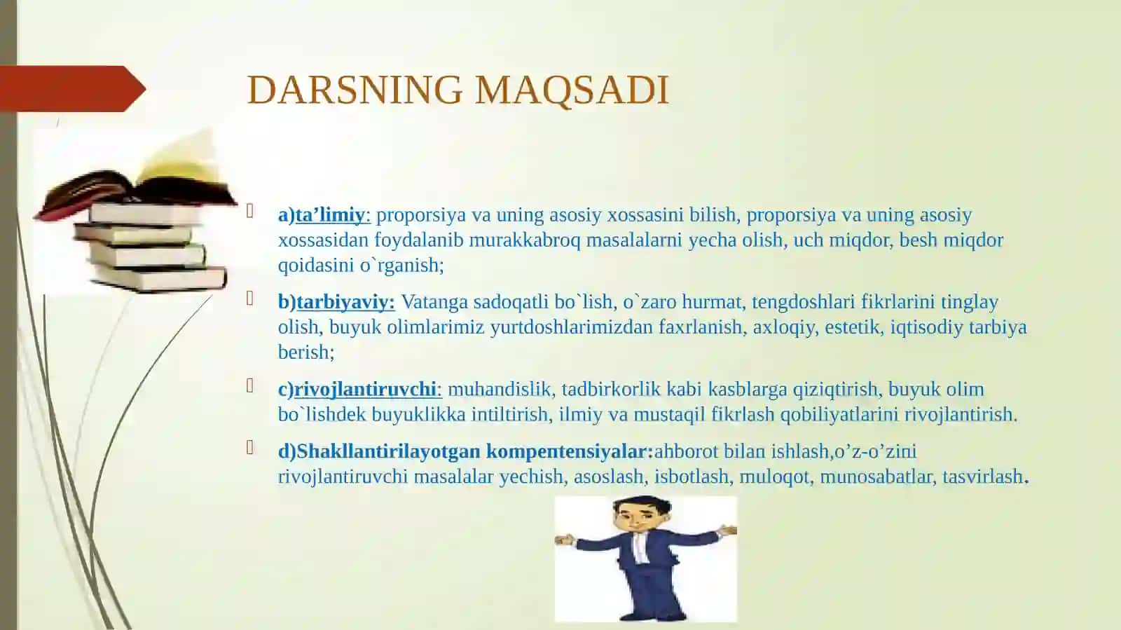 PROPORSIYANING ASOSIY XOSSASI 3
