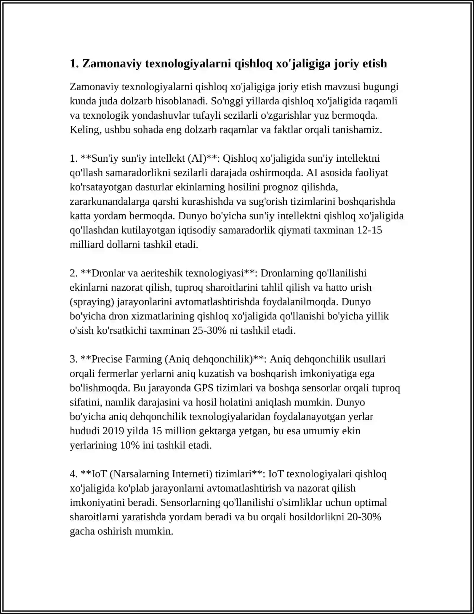 MUSTAQIL ISH Mavzu: QISHLOQ XO’JALIGI VA SANOAT SOHASIDAGI O’ZGARISHLAR 3