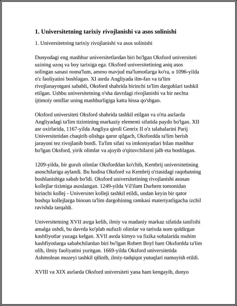 DUNYONING MASHHUR UNIVERSITETLARIDAN BIRI HAQIDA REFERAT TAYYORLASH 3