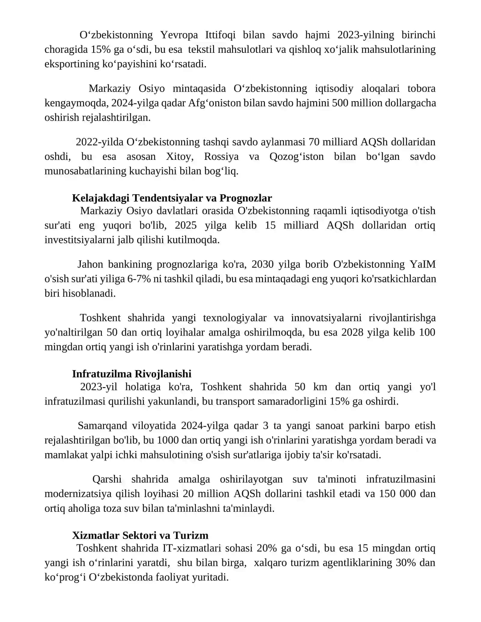 JARning Iqtisodiy rivojlanish tendensiyalari 3