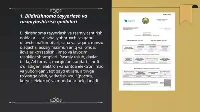 Bildirishnoma,Ishonchnoma hisobot hujjatlari ustida ishlash 3