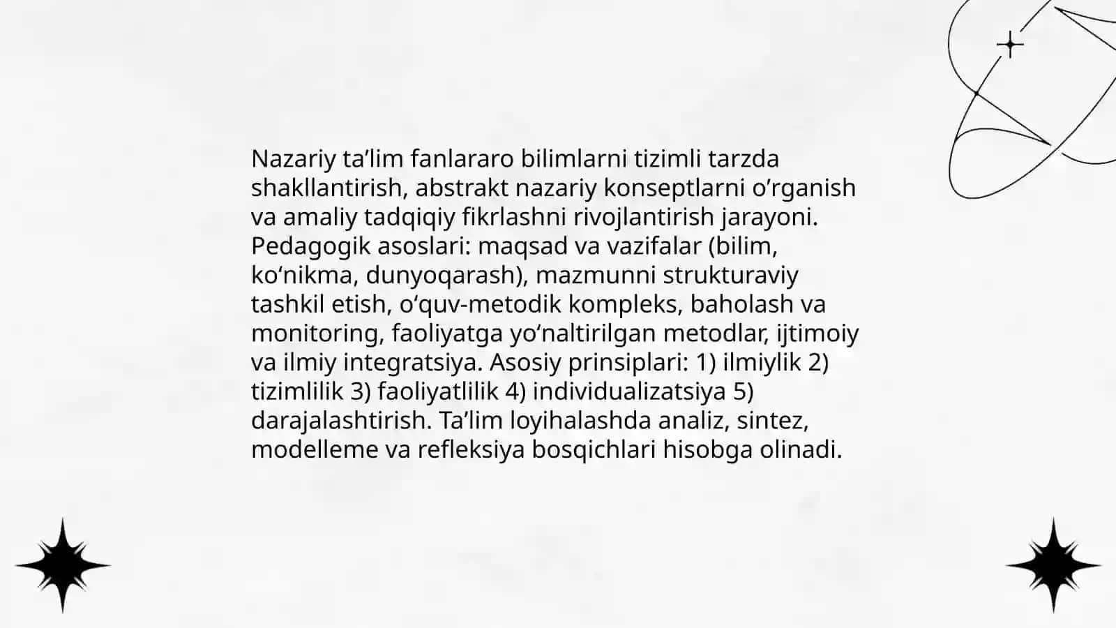 Nazariy taʼlim va uni loyihalash 3