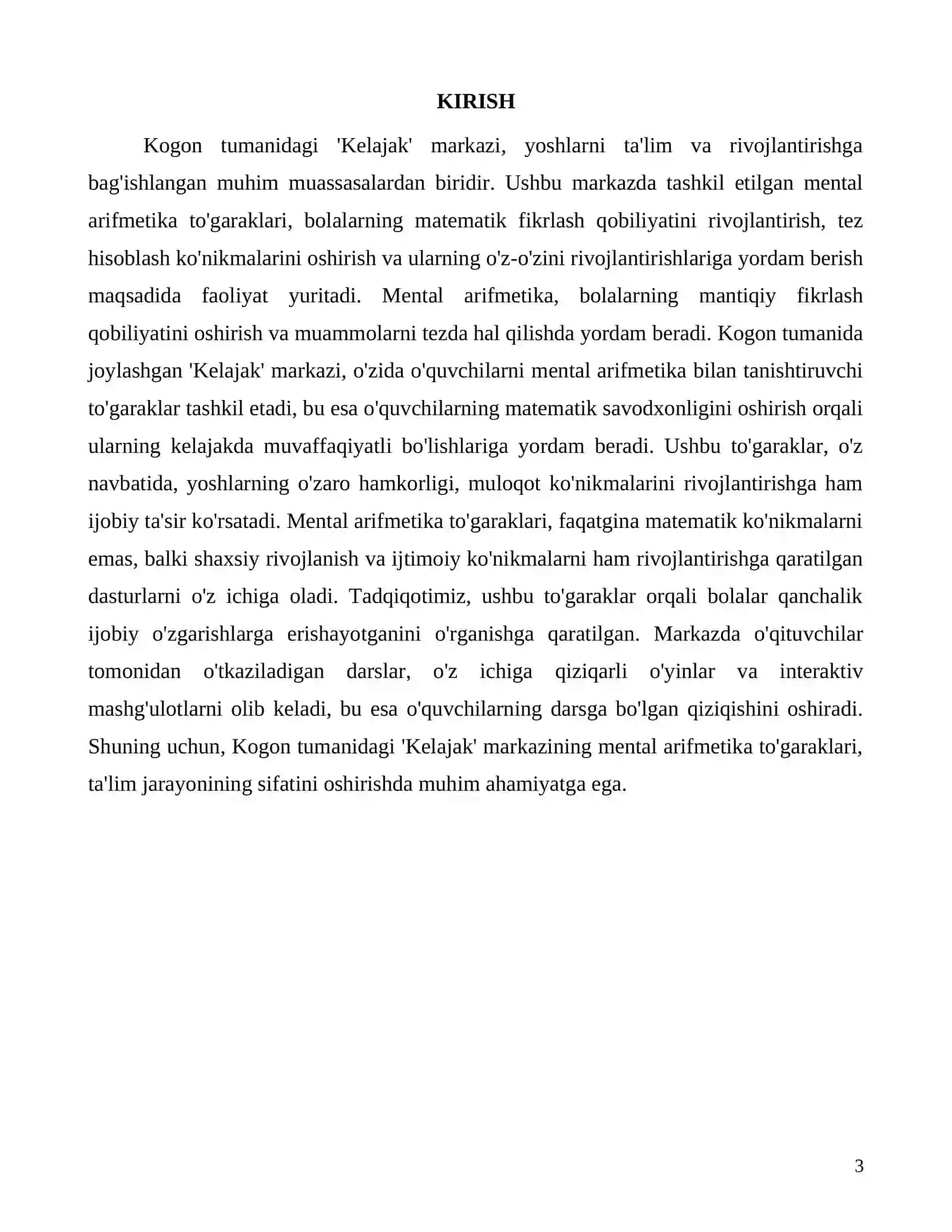 Mental arifmetika to'garaklari 3