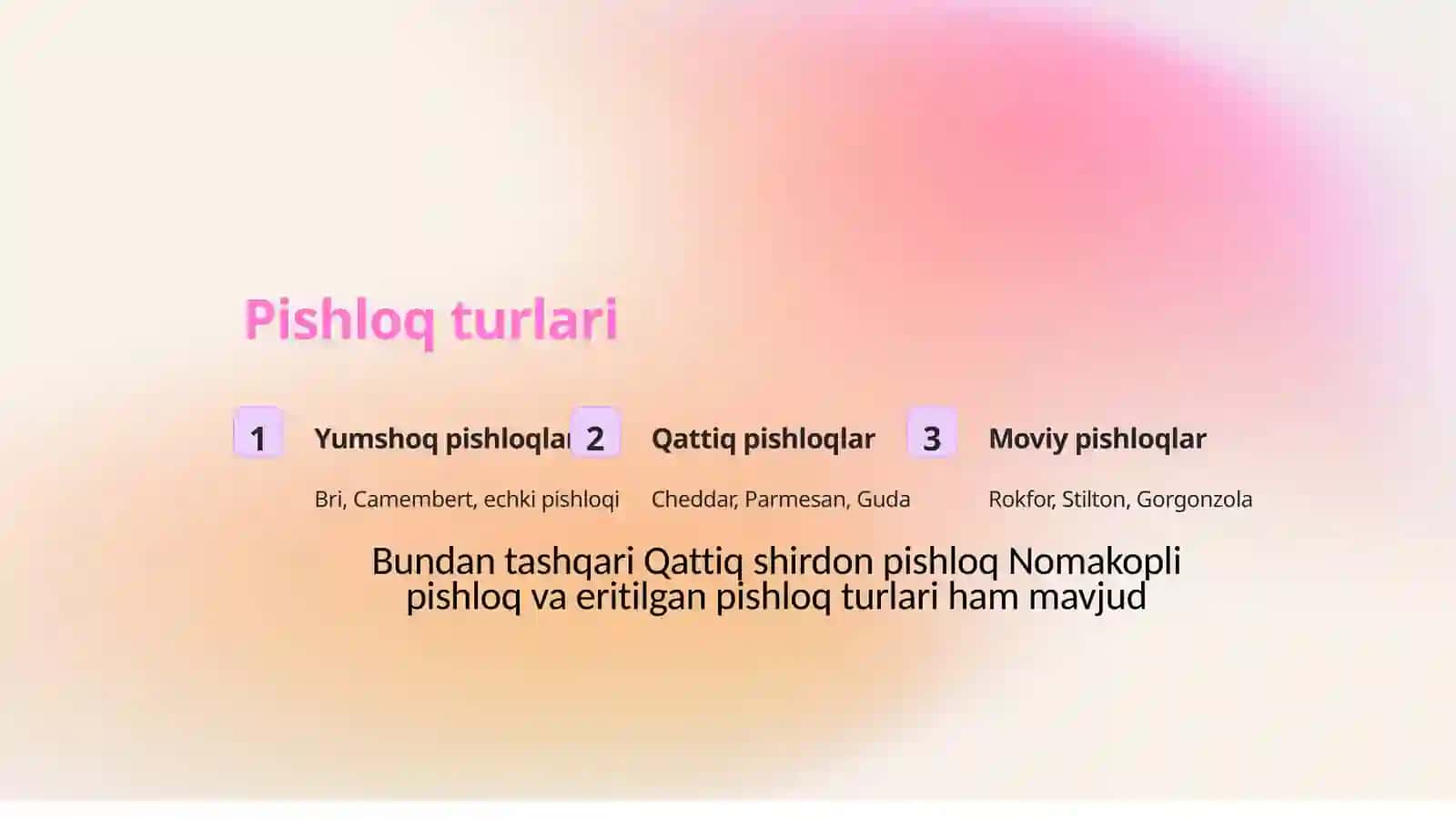 Pishloq mahsulotlari va sifat ko'rsatkichlari 3