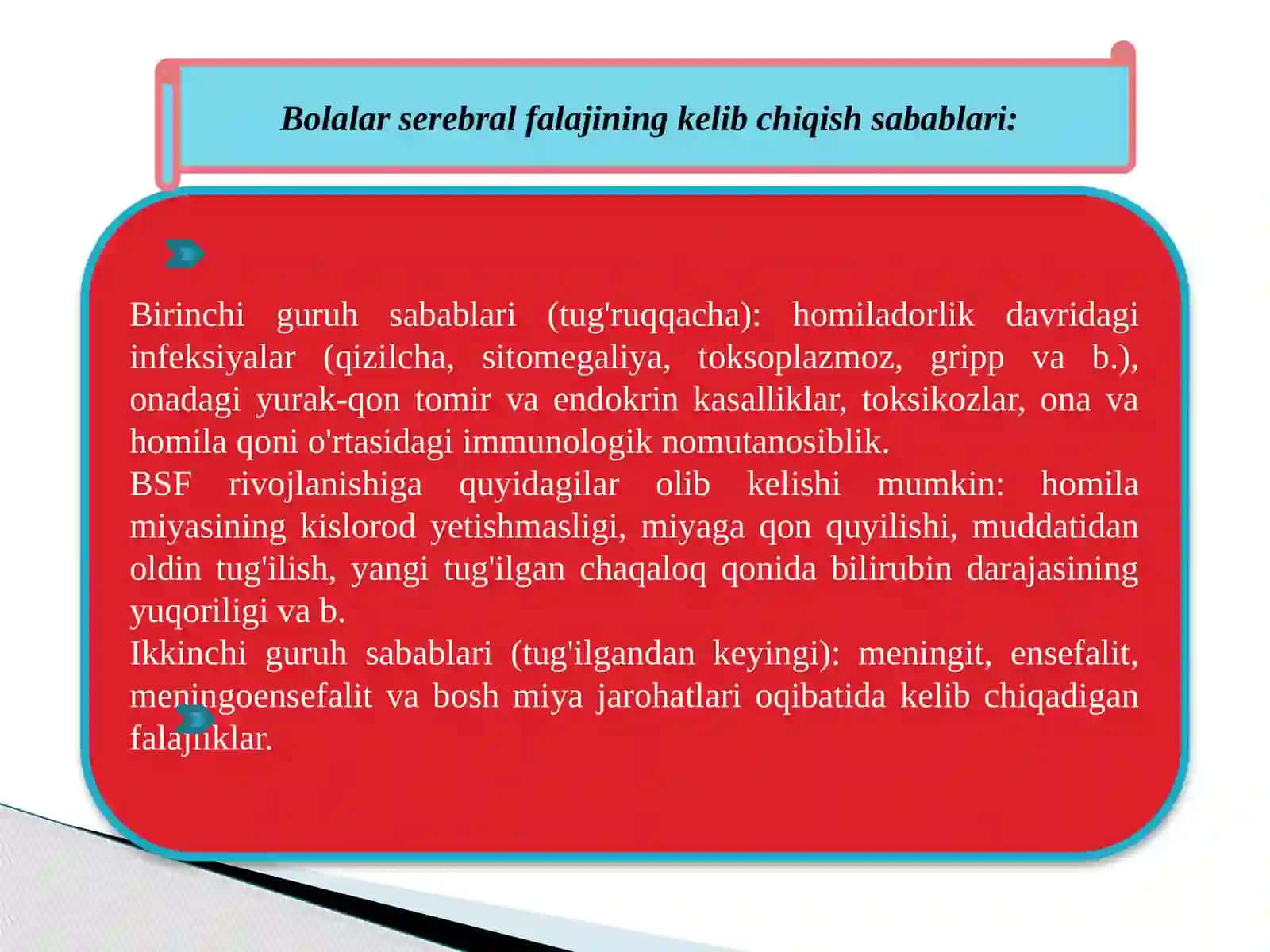 Bolalar serebral falaji (BSF) sabablari va davolash 3
