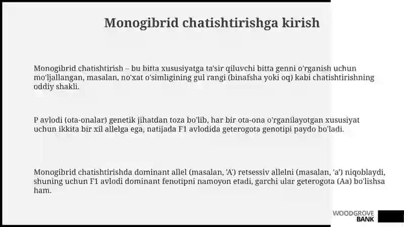Monogibrid chatishtirish 3