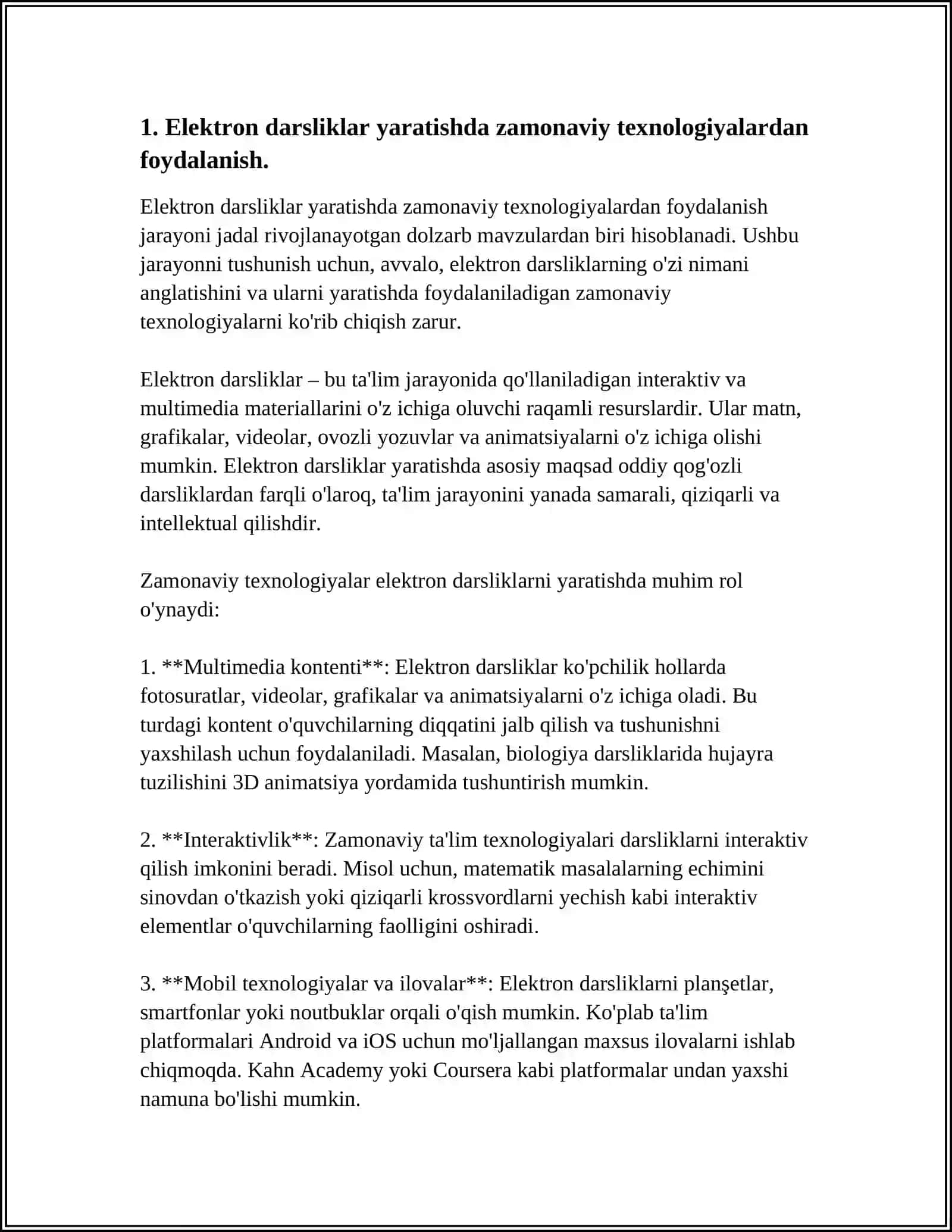 ADABIYOT DARSLARIDA ELEKTRON DARSLIKLAR,METODIK QOʻLLANMALAR USTIDA ISHLASH YOʻLLARI 3