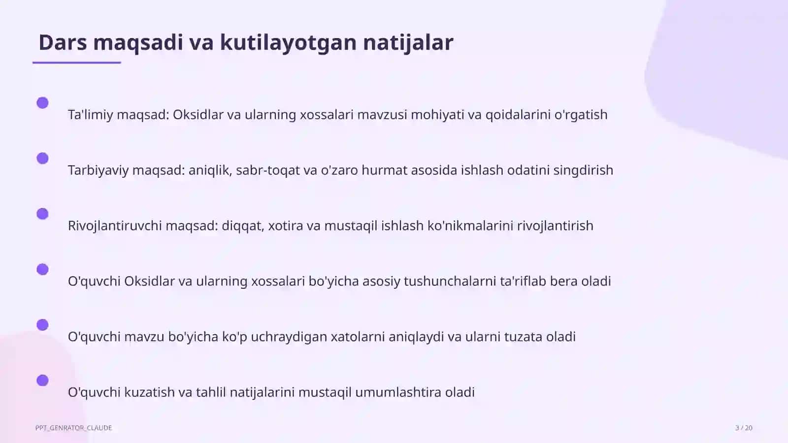 Oksidlar va ularning xossalari (8-sinf) 3
