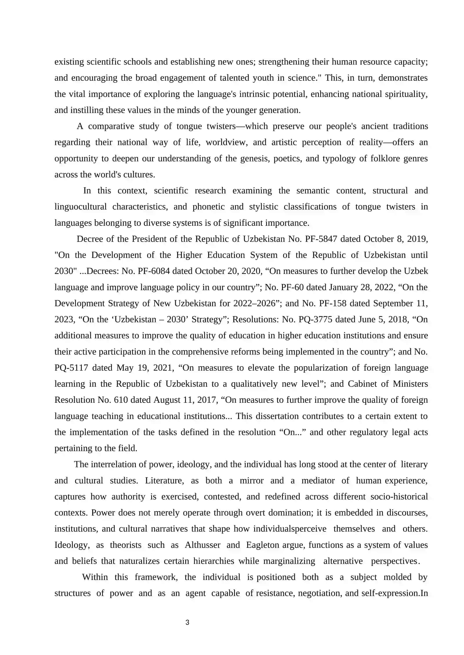 LINGUISTIC MANIFESTATION OF POWER: A COMPARATIVE STUDY OF UZBEK AND ENGLISH POLITICAL RHETORIC 3