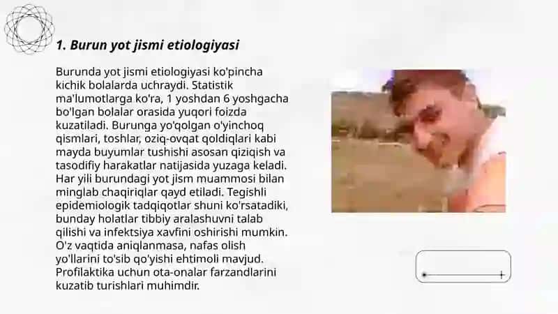 Burun yot jismi etiologiyasi, klinikasi, tashxislash, differensial tashxislash, davolash 3